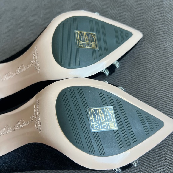 Brooks Brothers - Rhinestone-Trimmed Velvet Point-Toe Pumps - Picture 15 of 15